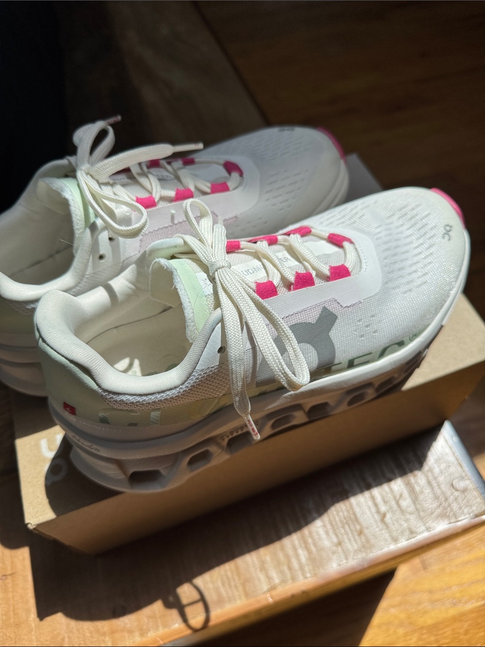 On Running Cloudmonster White Lima Pink Running Sneakers Shoes LKNW in Box! - Picture 3 of 10